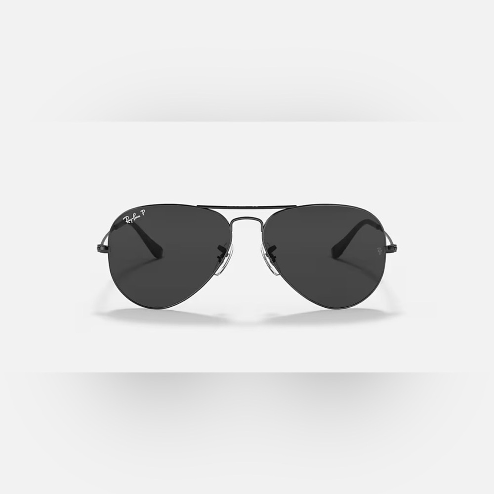 Ray-Ban Aviator Sunglasses - Black Lenses with Silver Frame